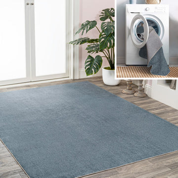 Twyla Classic Solid Low-Pile Machine-Washable Area Rug